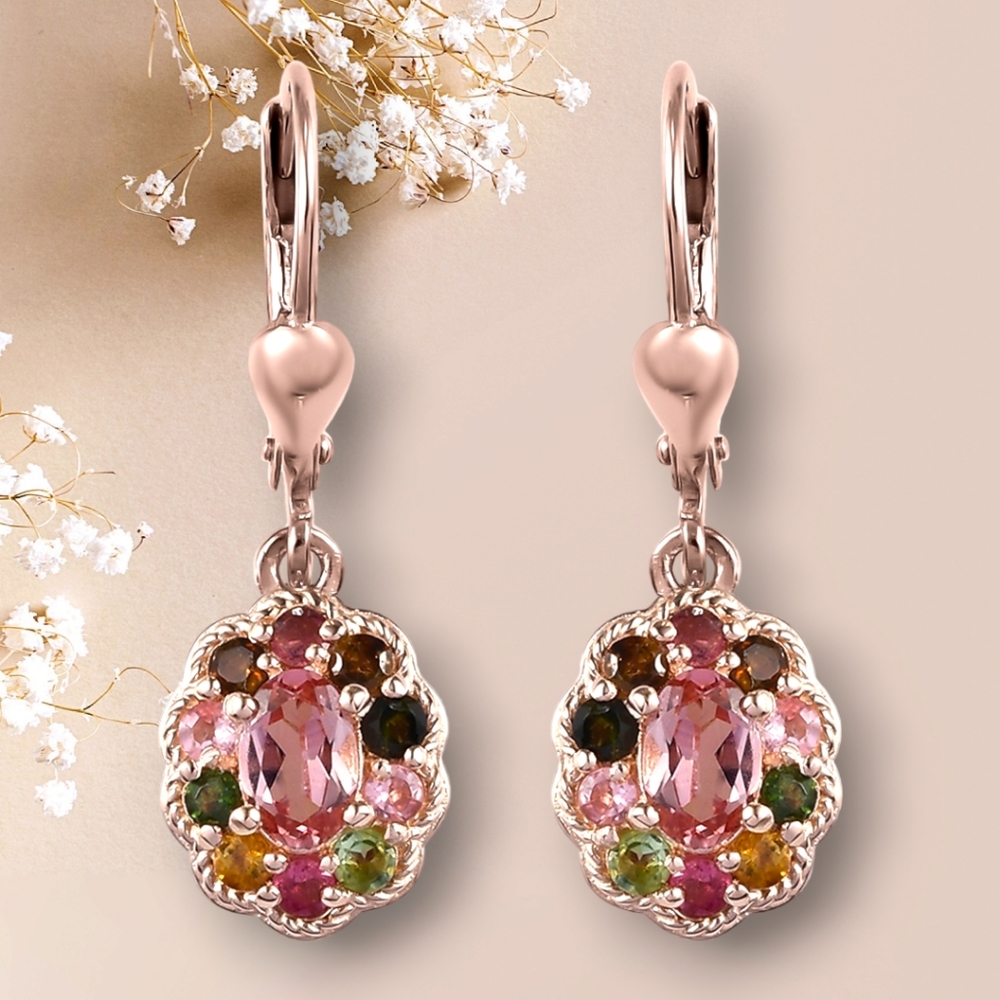 🔥PRICE DROP🔥NWT BLUSH TOURMALINE EARRINGS IN ROSE GOLD OVER STERLING SILVER